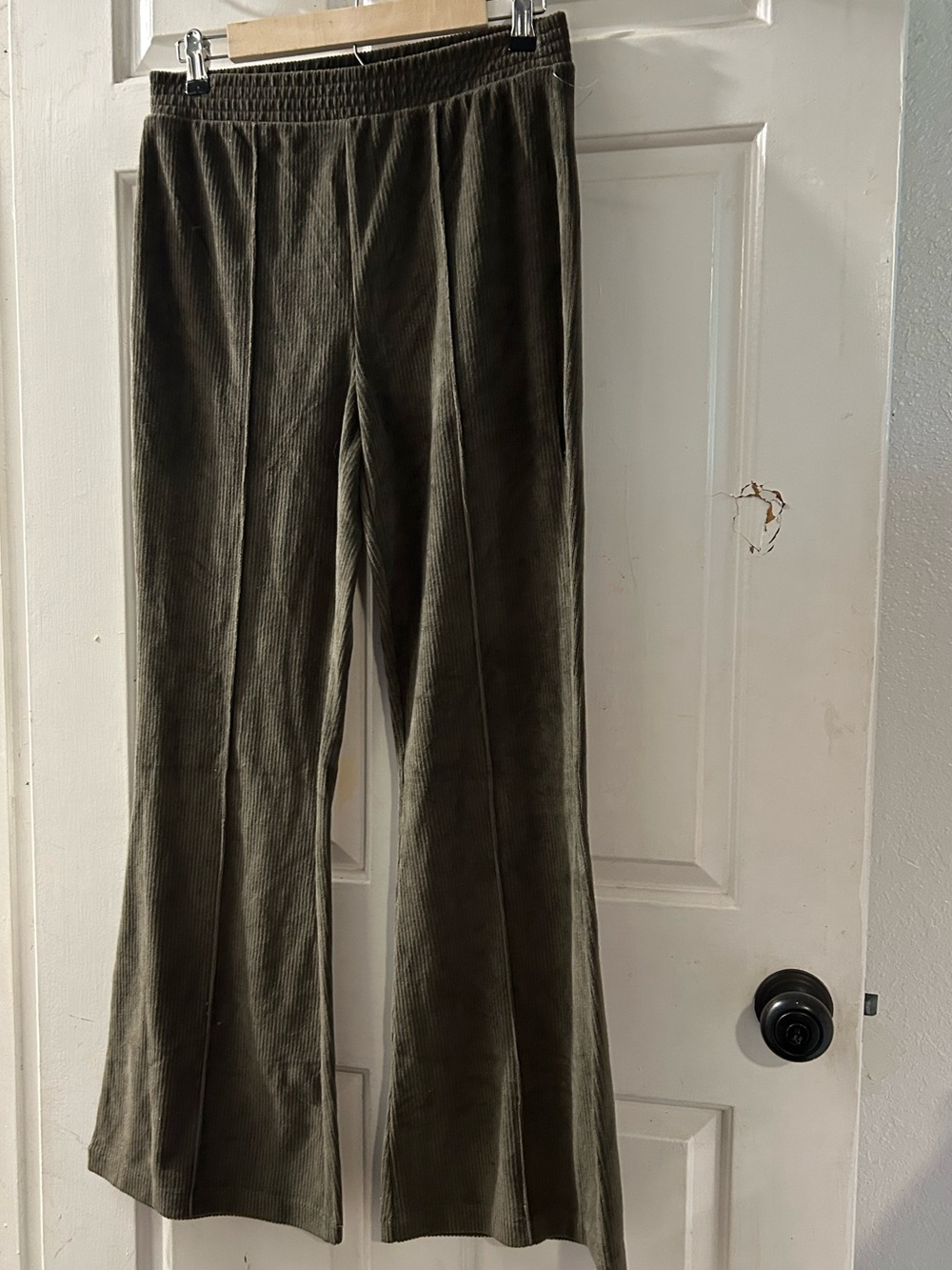 aerie Olive Green Corduroy Flare Pants
